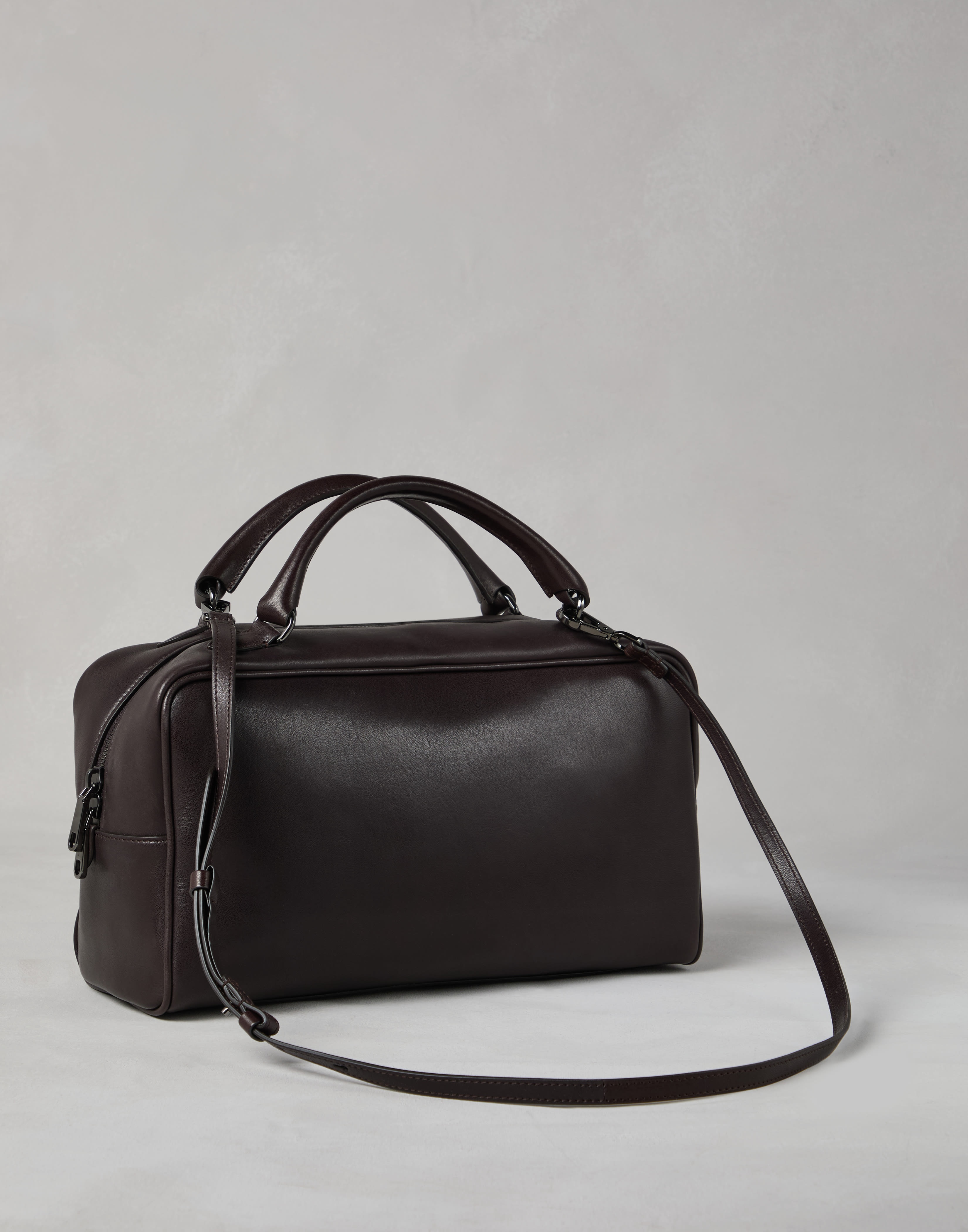 Wet-effect nappa leather large Boston bag - 2