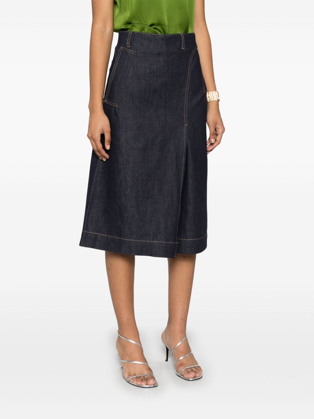 denim midi skirt - 3