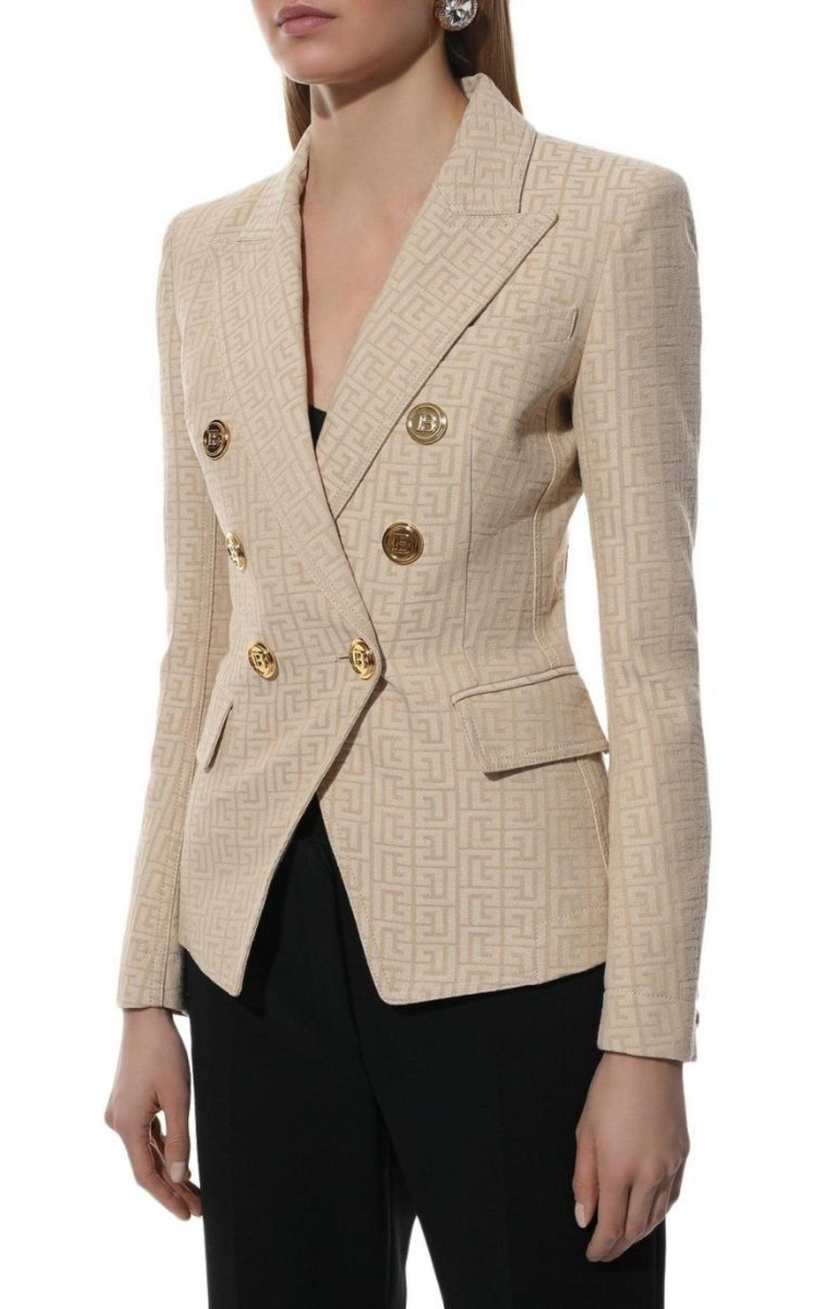 Monogram Jacquard Double Breasted Jacket - 3