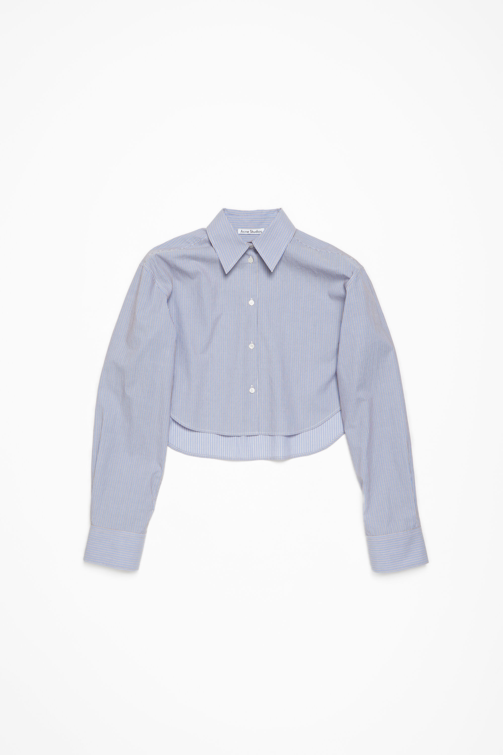 Shirt jacquard pinstripe - Sky blue/coffee brown - 5