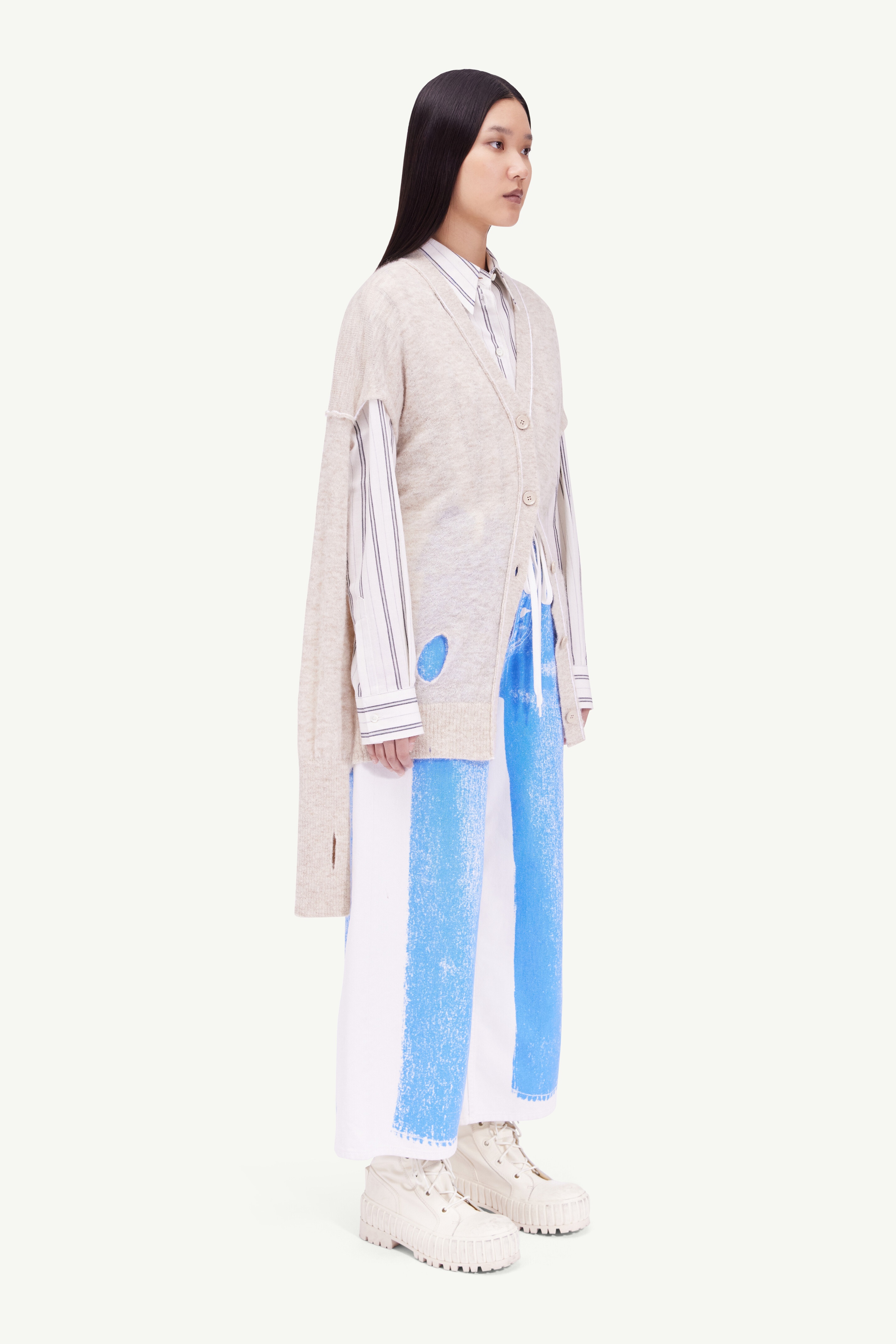 Distressed knit cardigan - 3