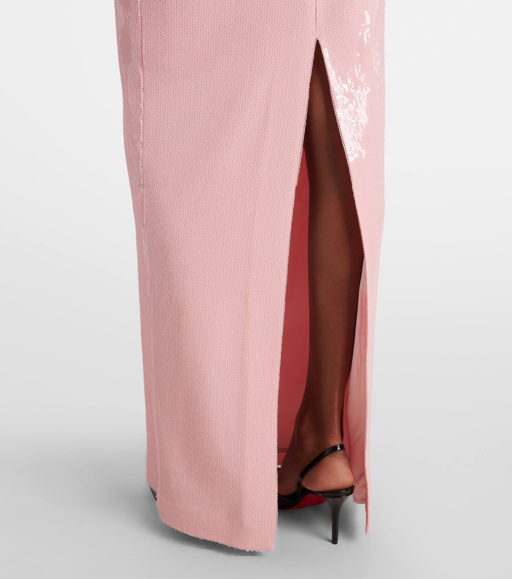Lena bow-detail sequined gown - 5