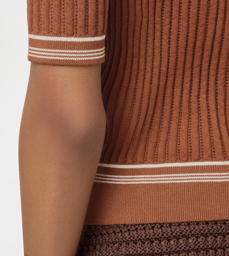 T-SHIRT IN COTTON KNIT - ORANGE 4