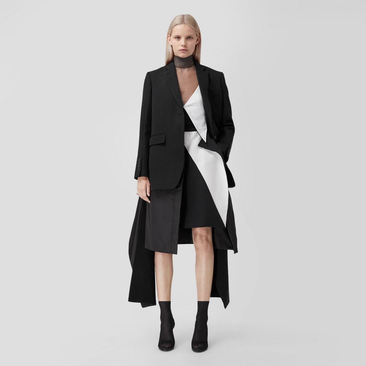 Wool Tailored Jacket with Detachable Warmer - 2