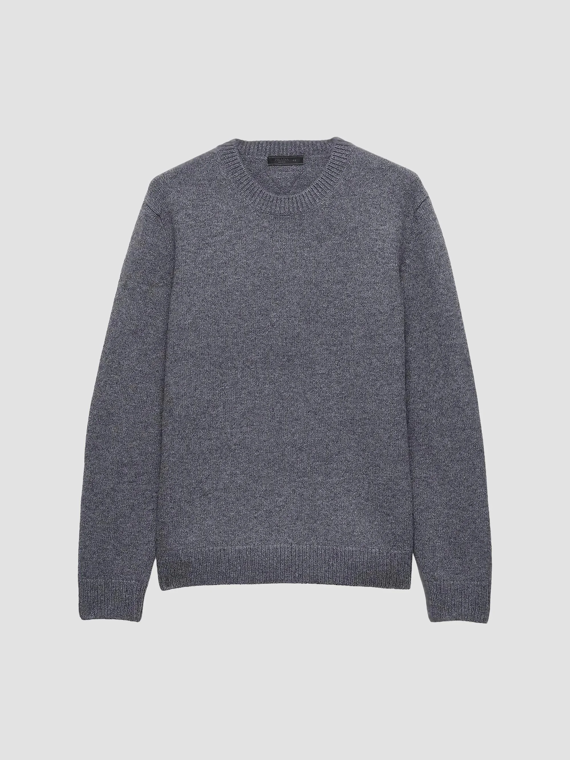 Men's Wool Crewneck Sweater - Grey - 1