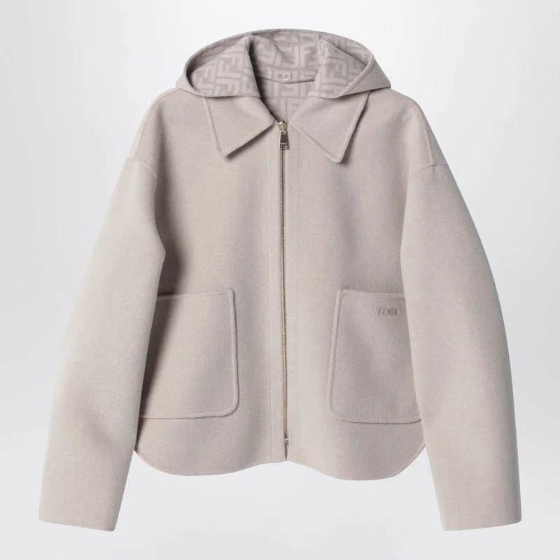Fendi Beige Double-Sided Wool Jacket Women - 1