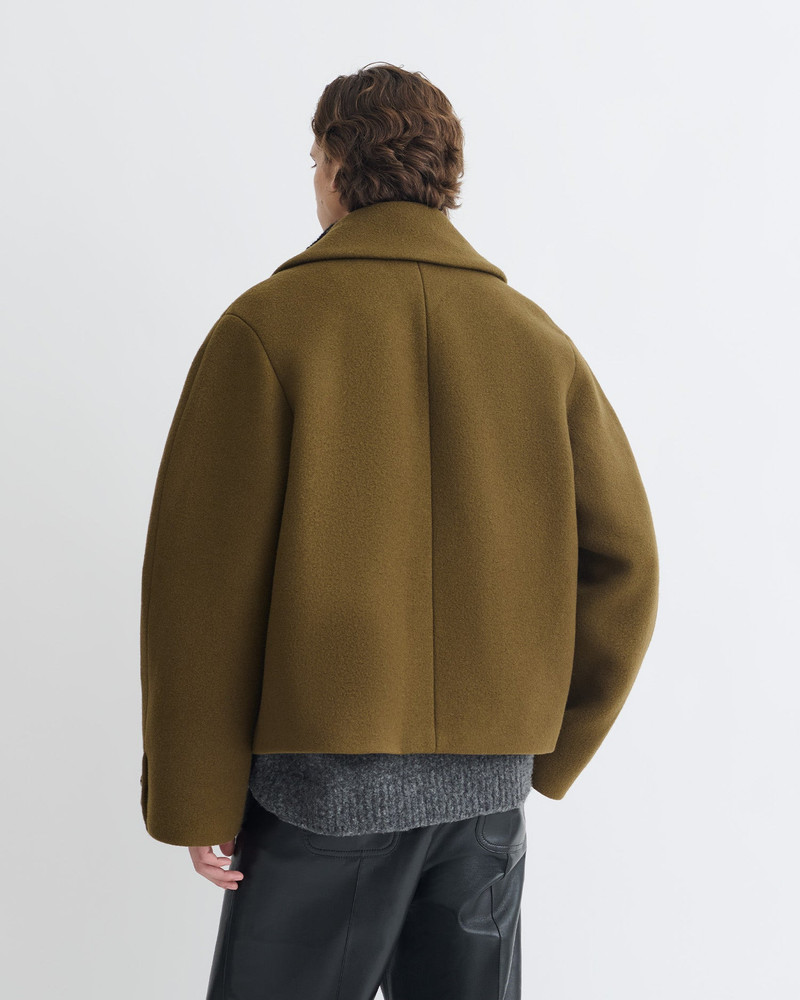 Nanushka Cropped Felted Wool Peacoat outlook