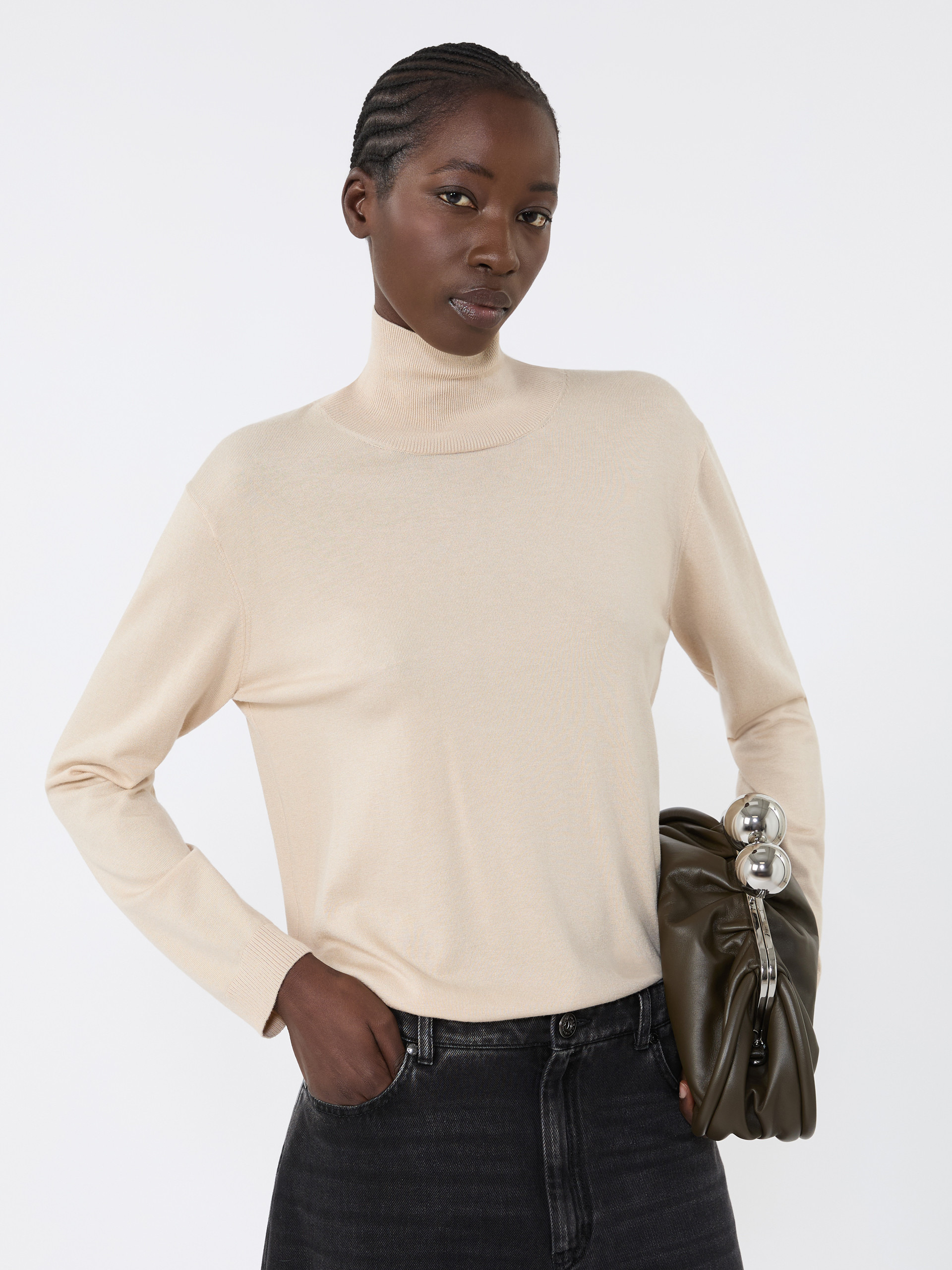 KIKU Wool and silk knit turtleneck - 5
