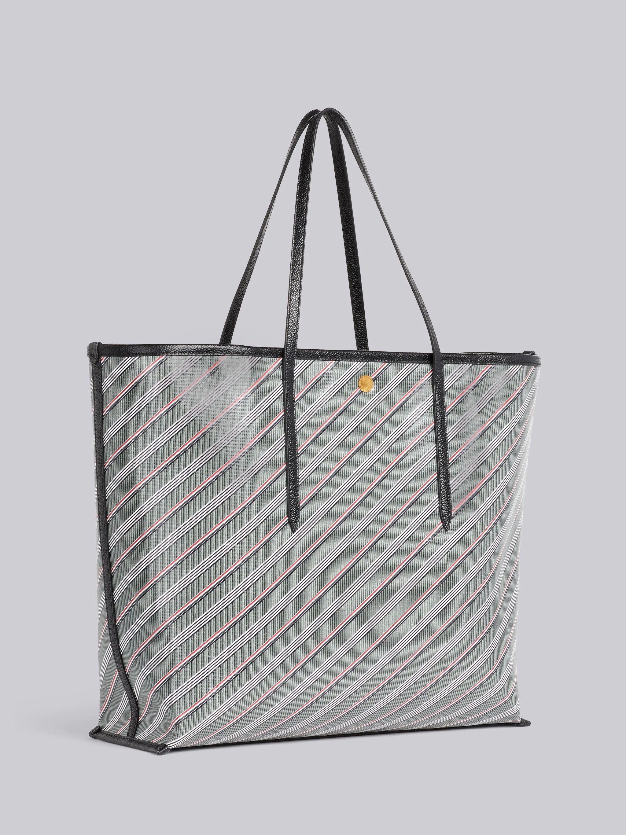 Medium Grey Monogram Coated Canvas Icon Button Soft Tote - 3