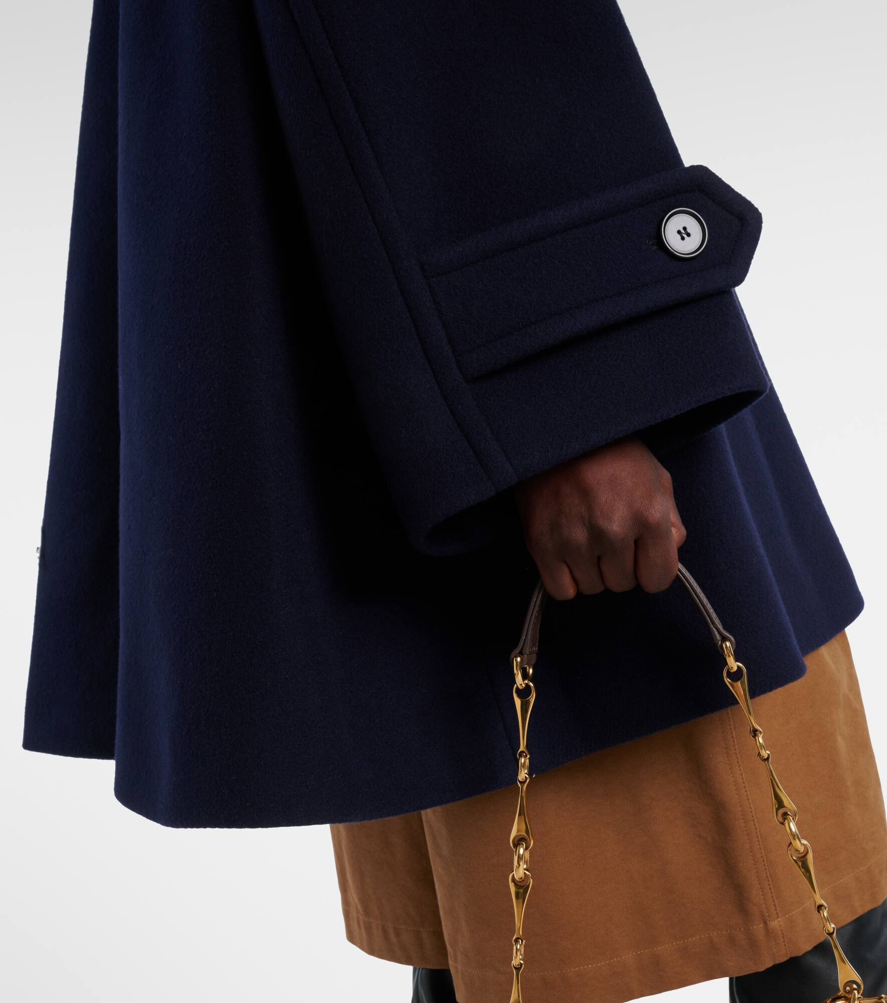 Double-breasted oversized wool-blend coat - 5