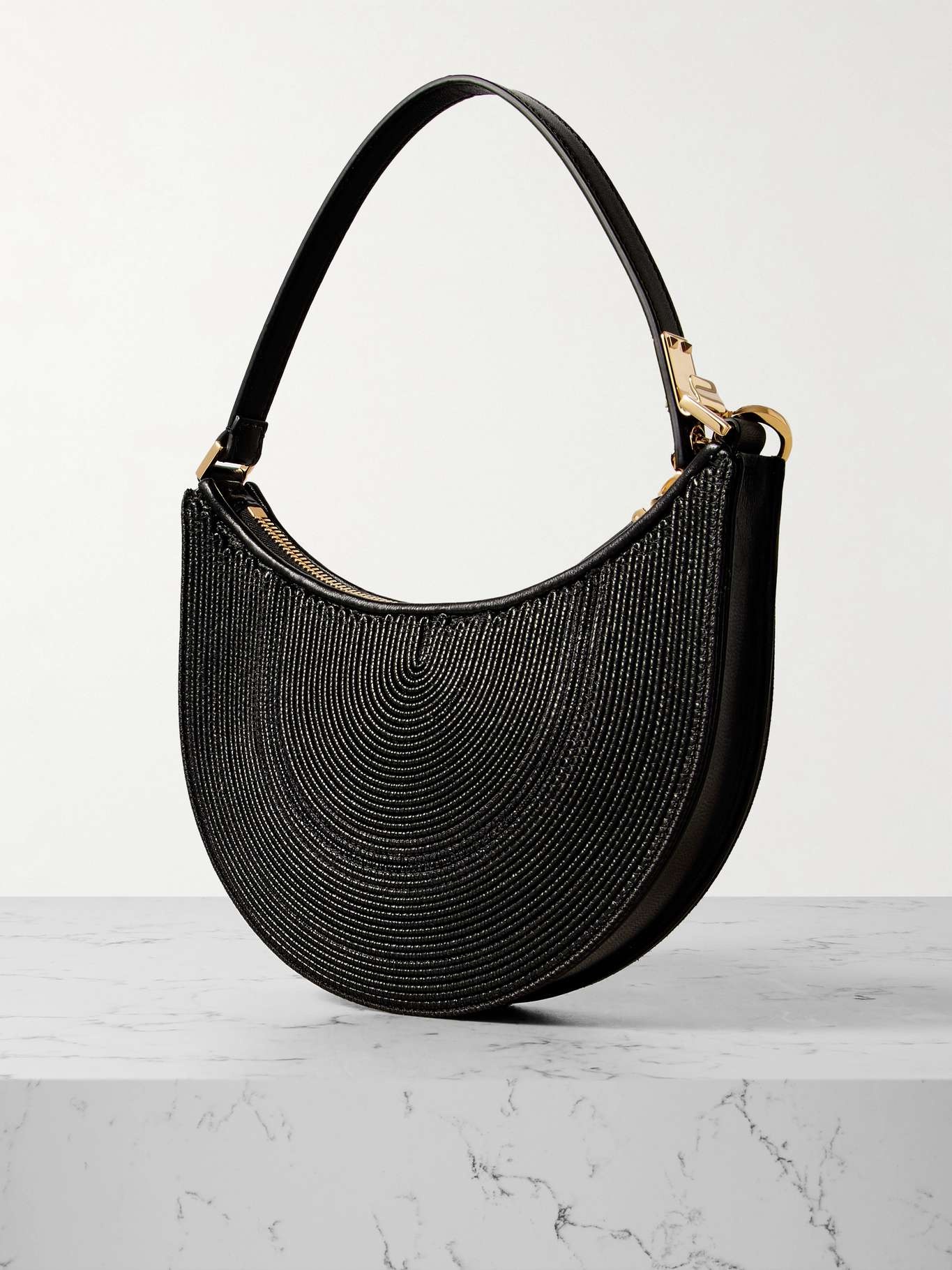 VLOGO mini pleated leather shoulder bag - 3