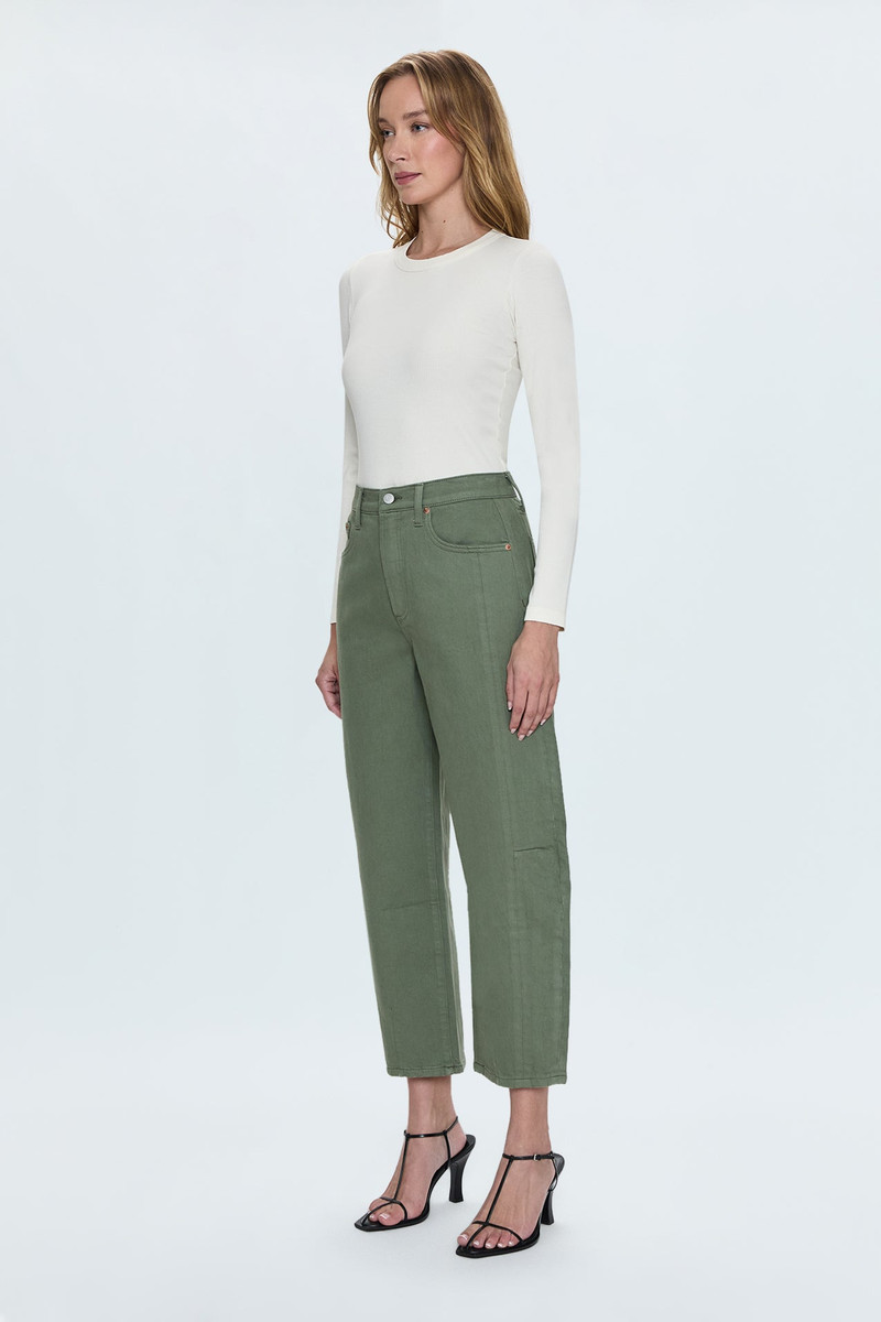 ELI HIGH RISE BARREL JEAN - CALVARY OLIVE 5