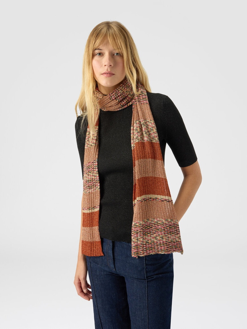 Ribbed wool and viscose scarf 3