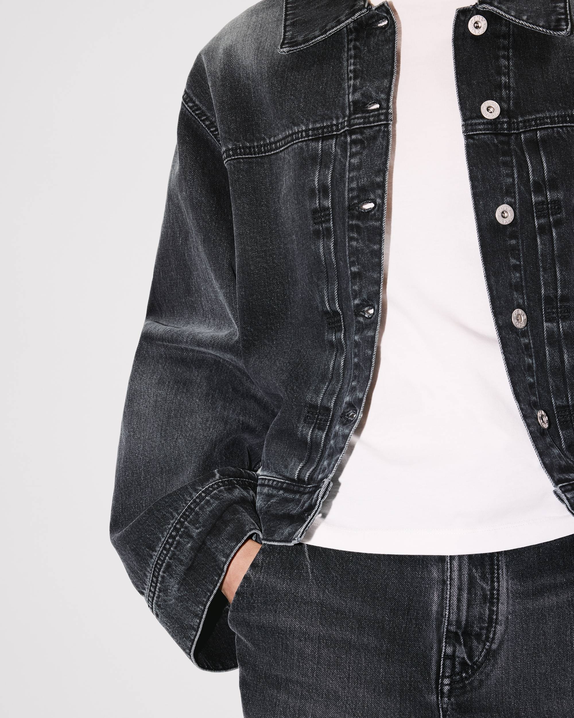 'Kenzo x Futura 2000' embroidered kimono sleeves jacket in japanese denim - 8