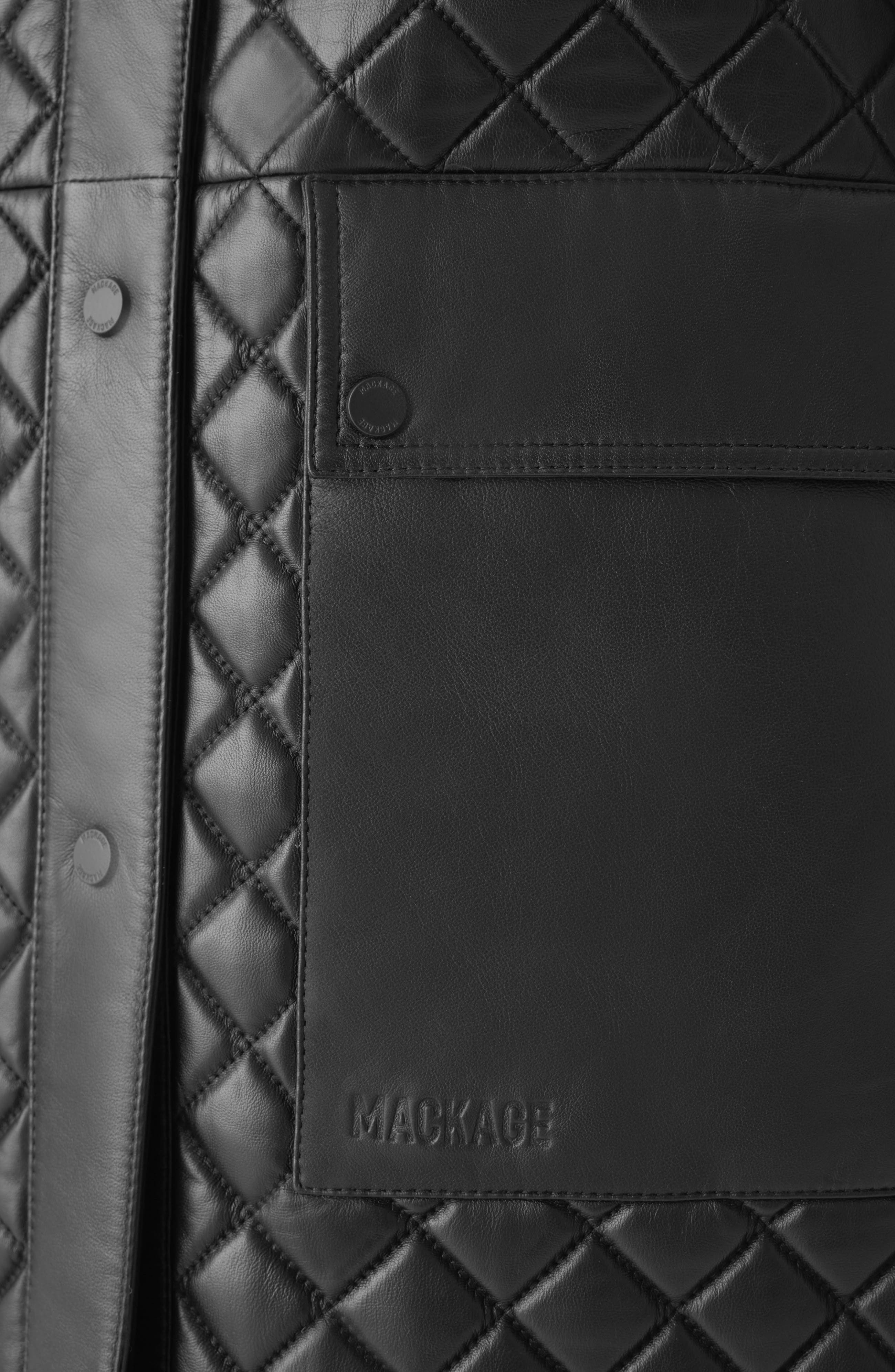 Mackage Litzy Quilted Hooded Leather Jacket in Black at Nordstrom - 6