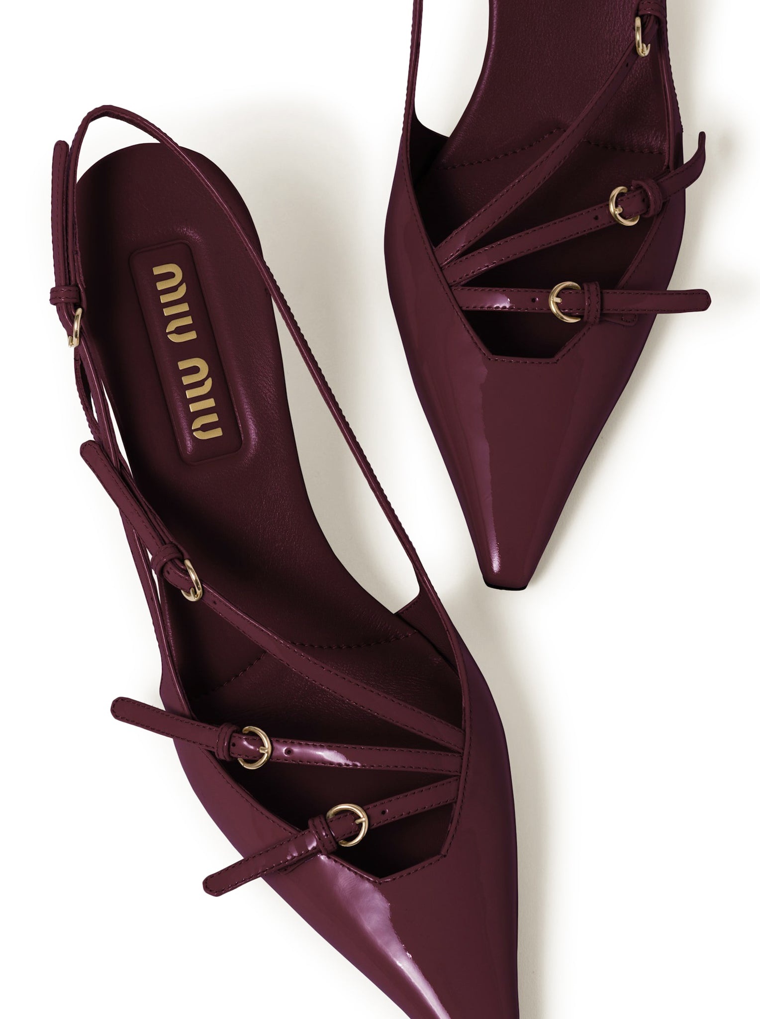PATENT LEATHER SLINGBACK PUMPS WITH BUCKLES - 4