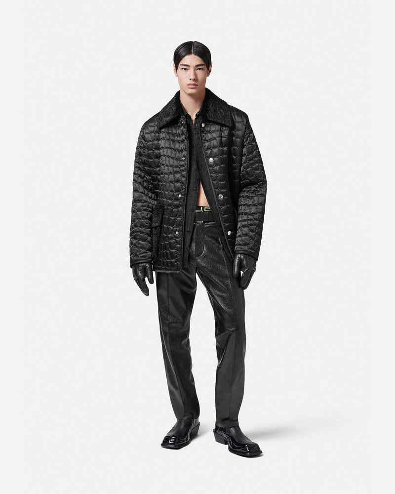 VERSACE Croc-Effect Quilted Blouson Jacket outlook