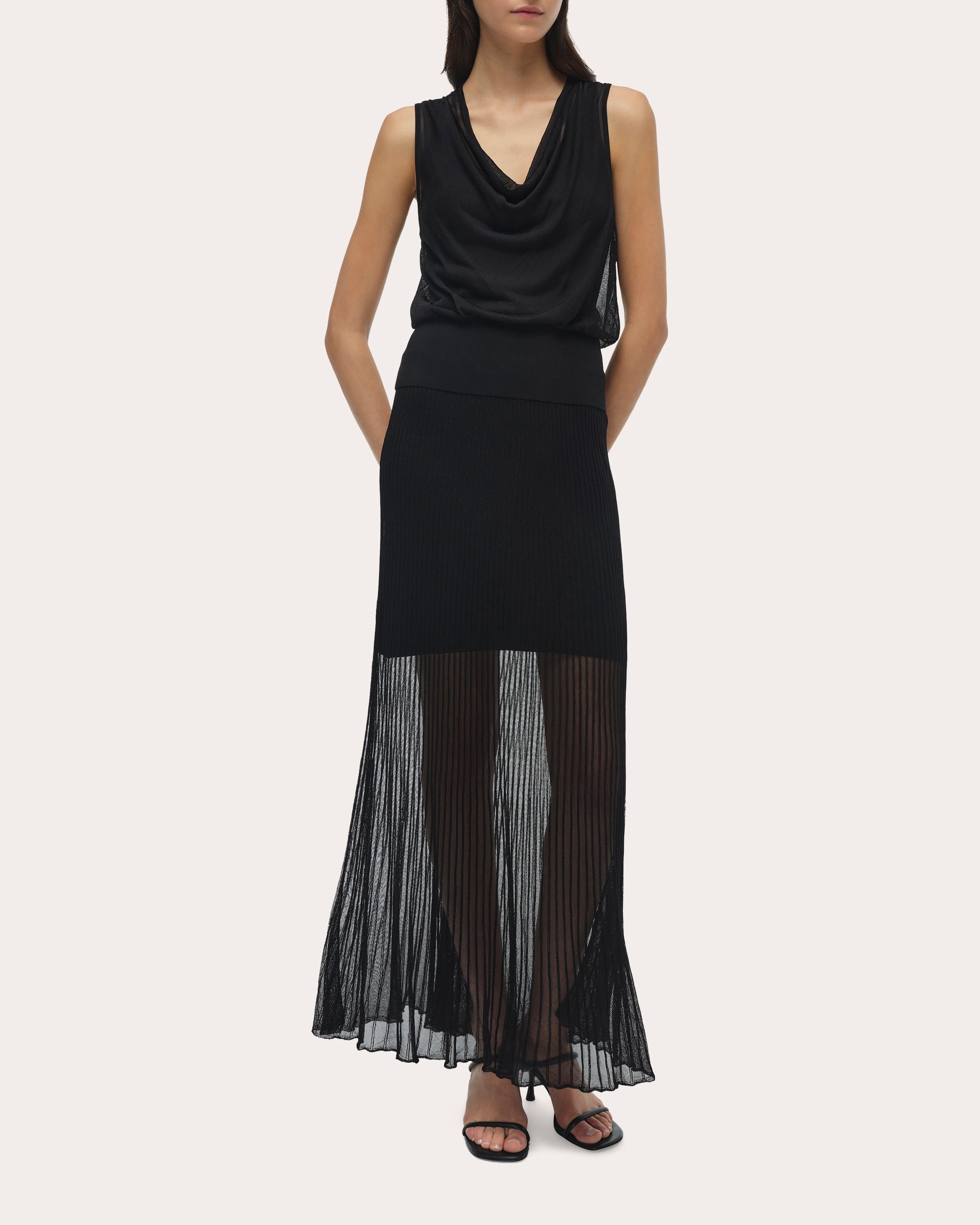 Gennie Sheer Rib Knit Maxi Skirt - 5