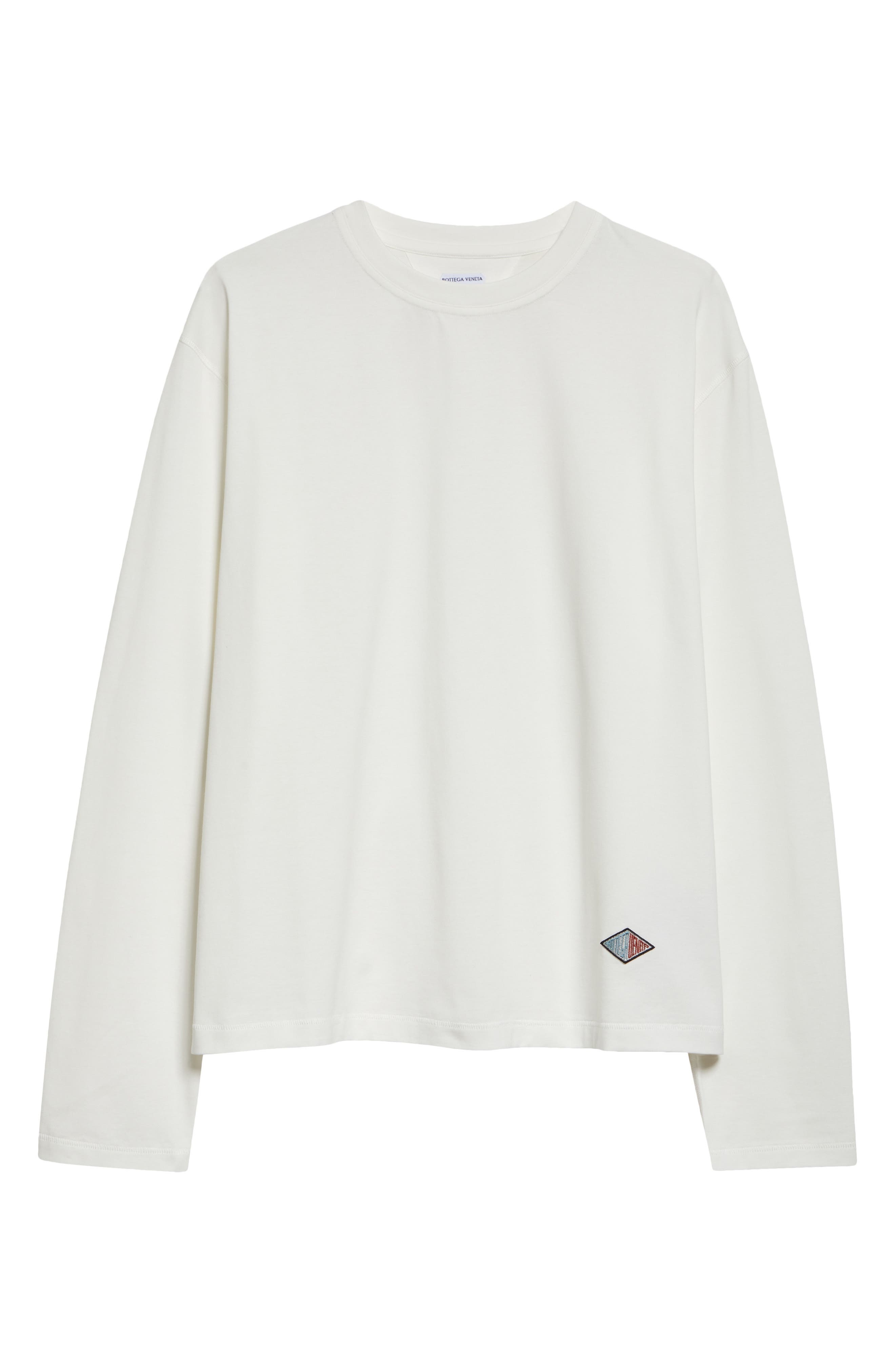 Bottega Veneta Light Long Sleeve Cotton Jersey T-Shirt in Chalk at Nordstrom - 6