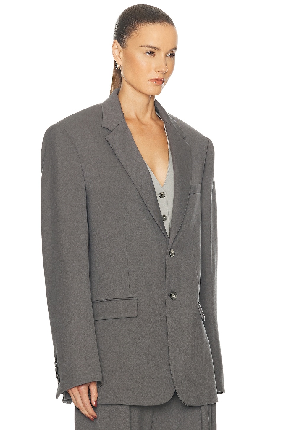Oversize Single Breasted Blazer - 3