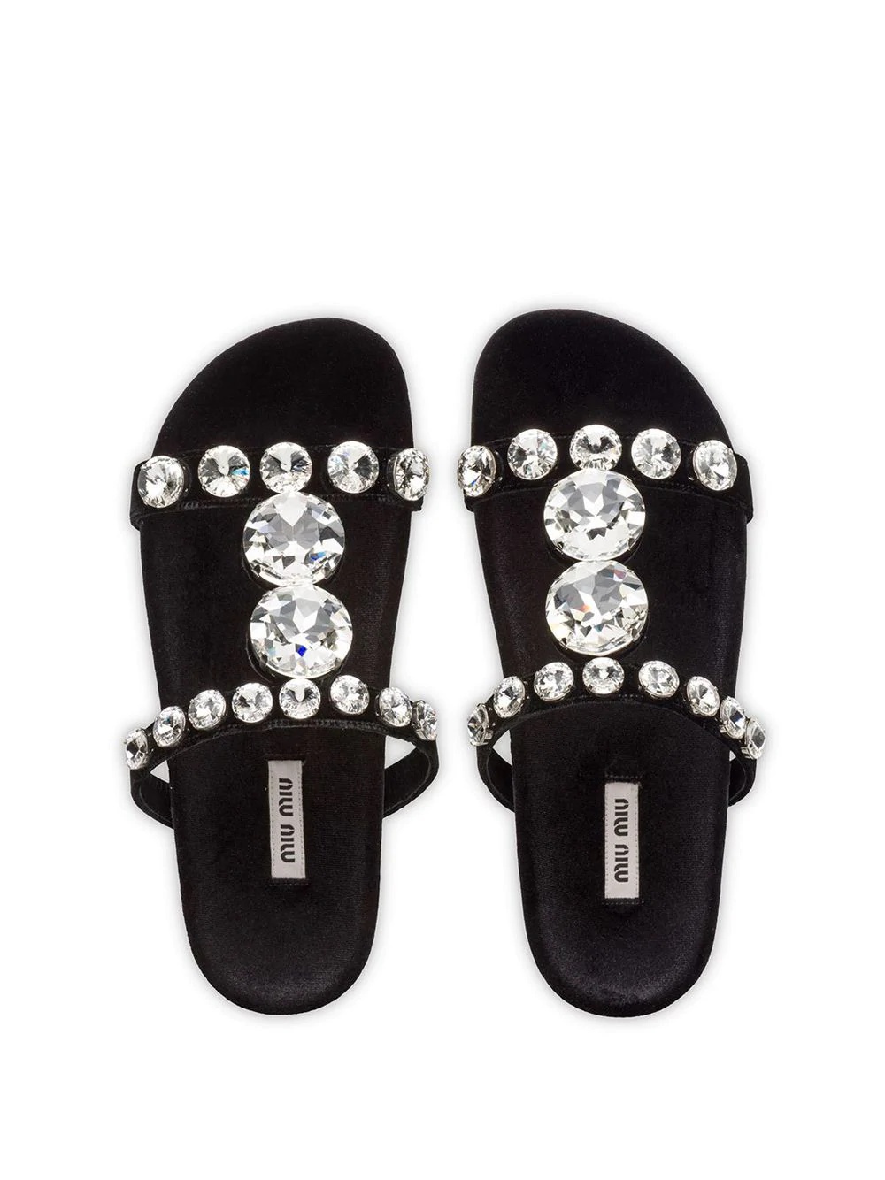 embellished velvet sandals - 4