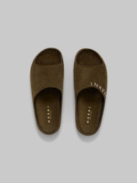 Marni GREEN SUEDE FUSSLIDE SANDAL | REVERSIBLE