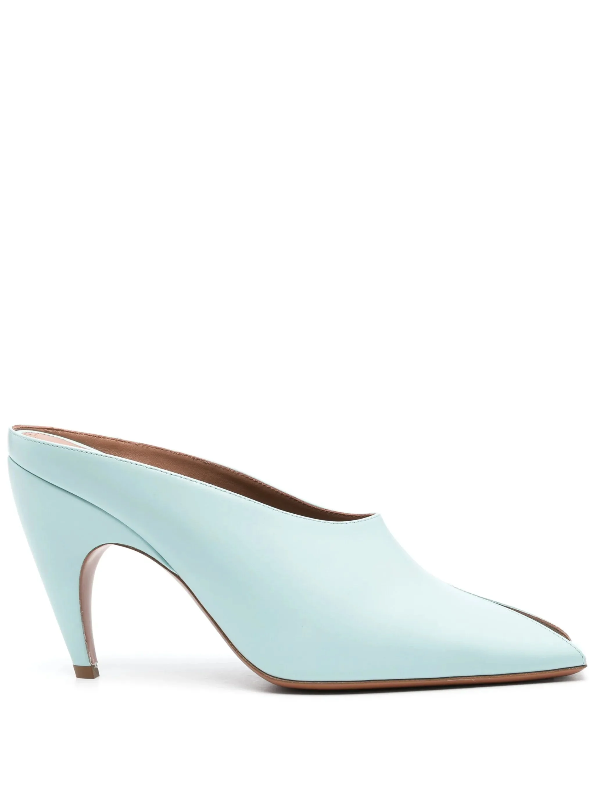 95mm open-toe leather mules - 1