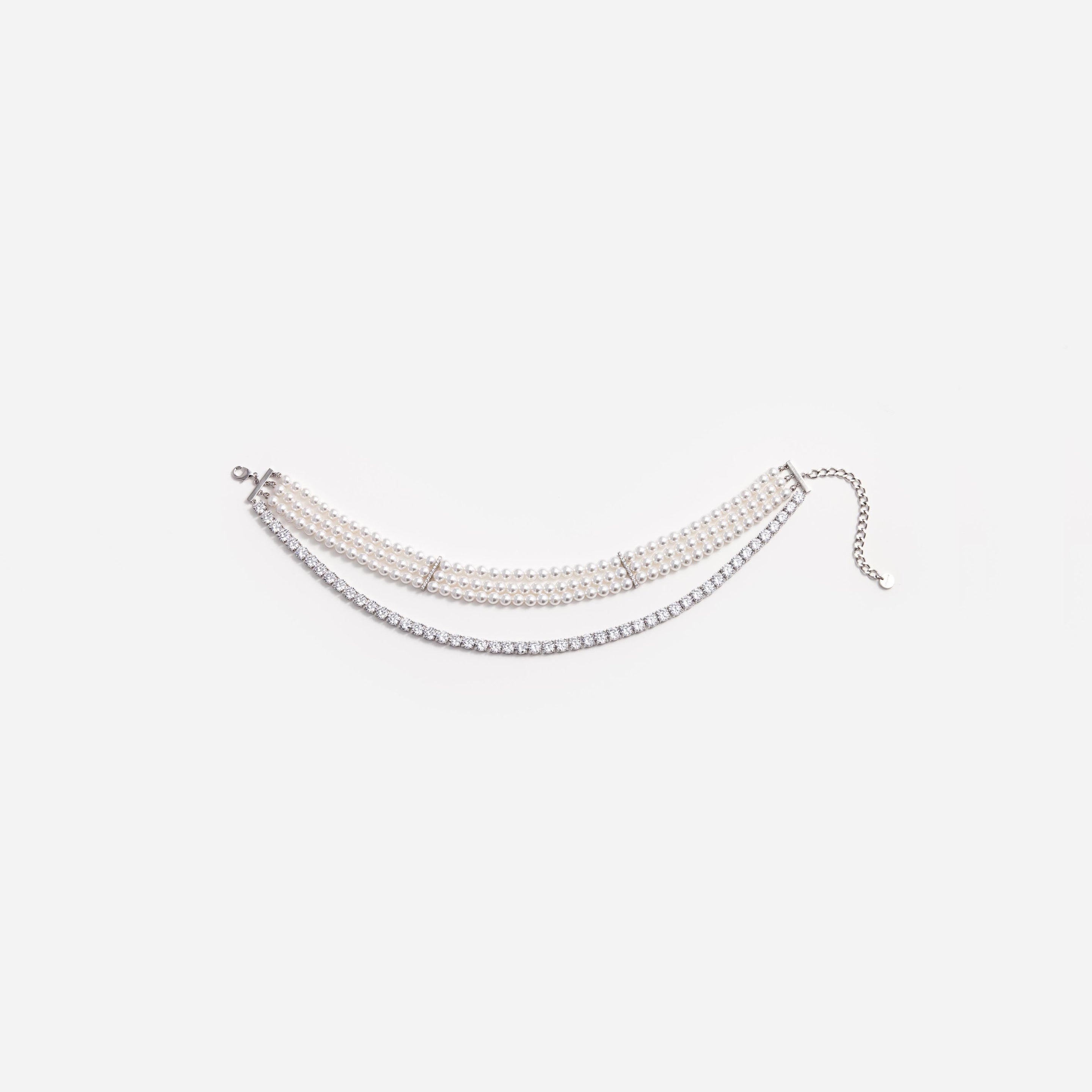 Pearl Diamante Necklace - 2