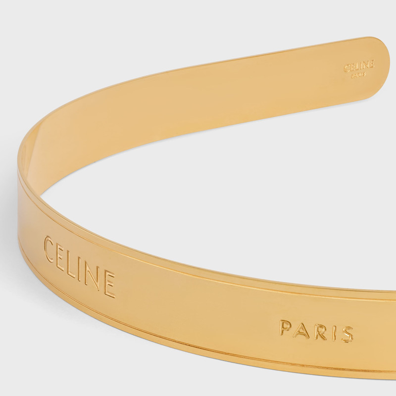 CELINE Celine Paris Thin Headband in Steel outlook