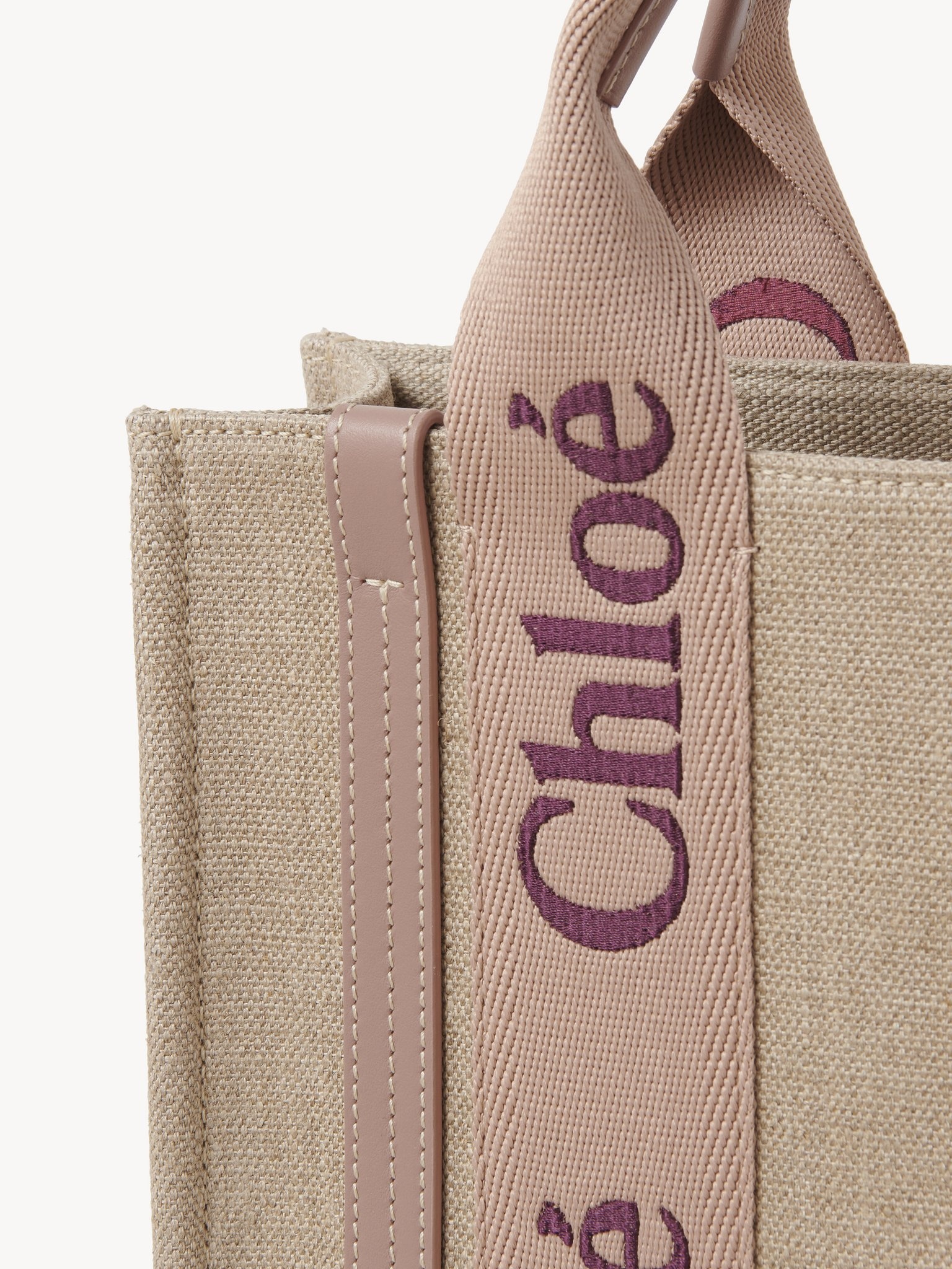 SMALL WOODY TOTE BAG IN LINEN - 5