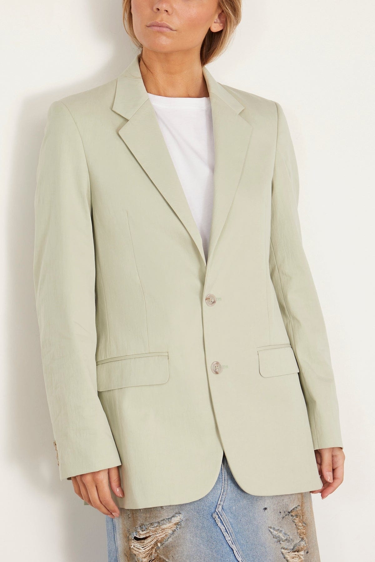 Tailored Suit Jacket in Pistachio Green - 3