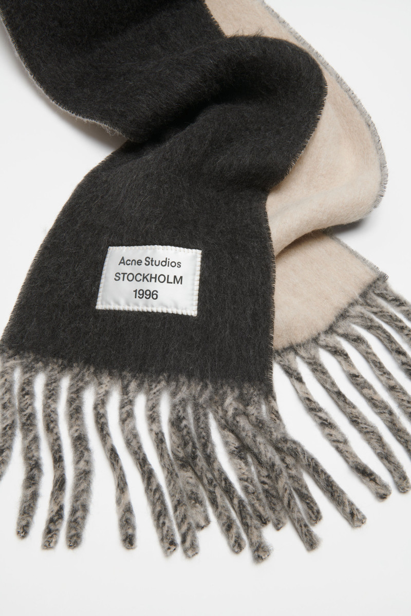 Acne Studios Bicolor alpaca scarf - Beige/grey outlook