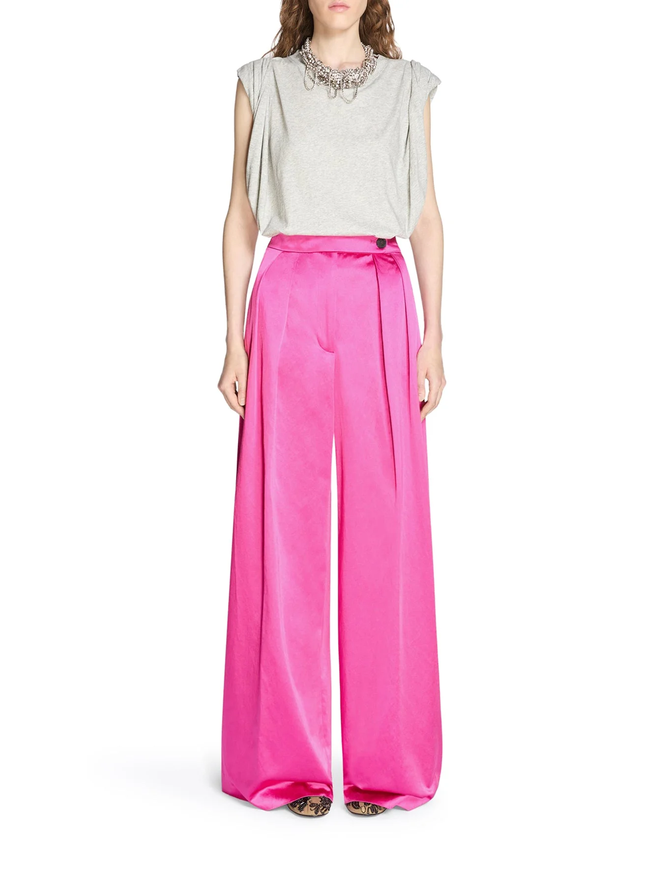 WIDE TROUSERS WITH PLEATED PANTS - 1