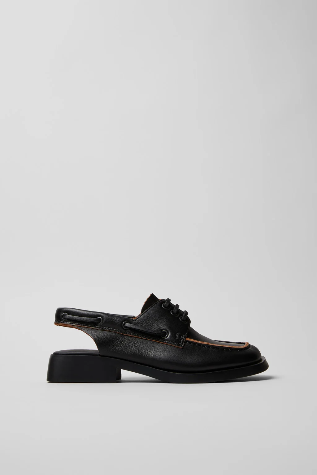Dana Black Leather Moccasin/Nautical Shoes for Women. - 1