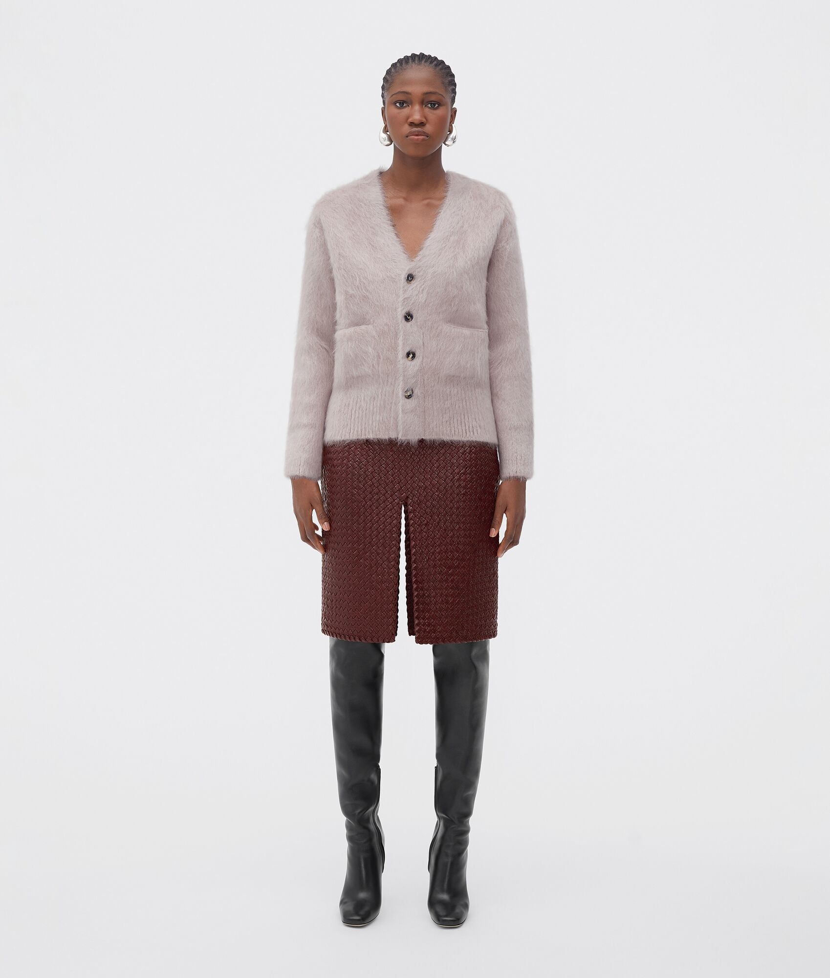 double mohair cardigan - 1
