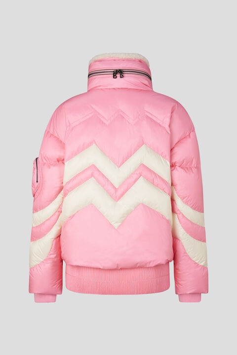 Valea down ski jacket in Pink/Off-white - 3