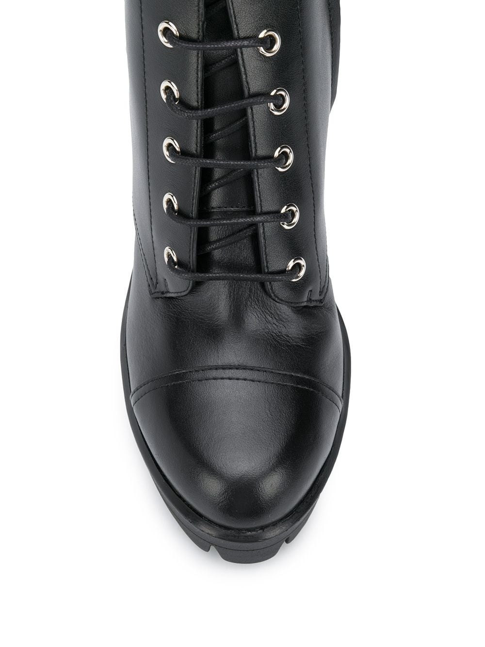 lace-up platform boots - 4