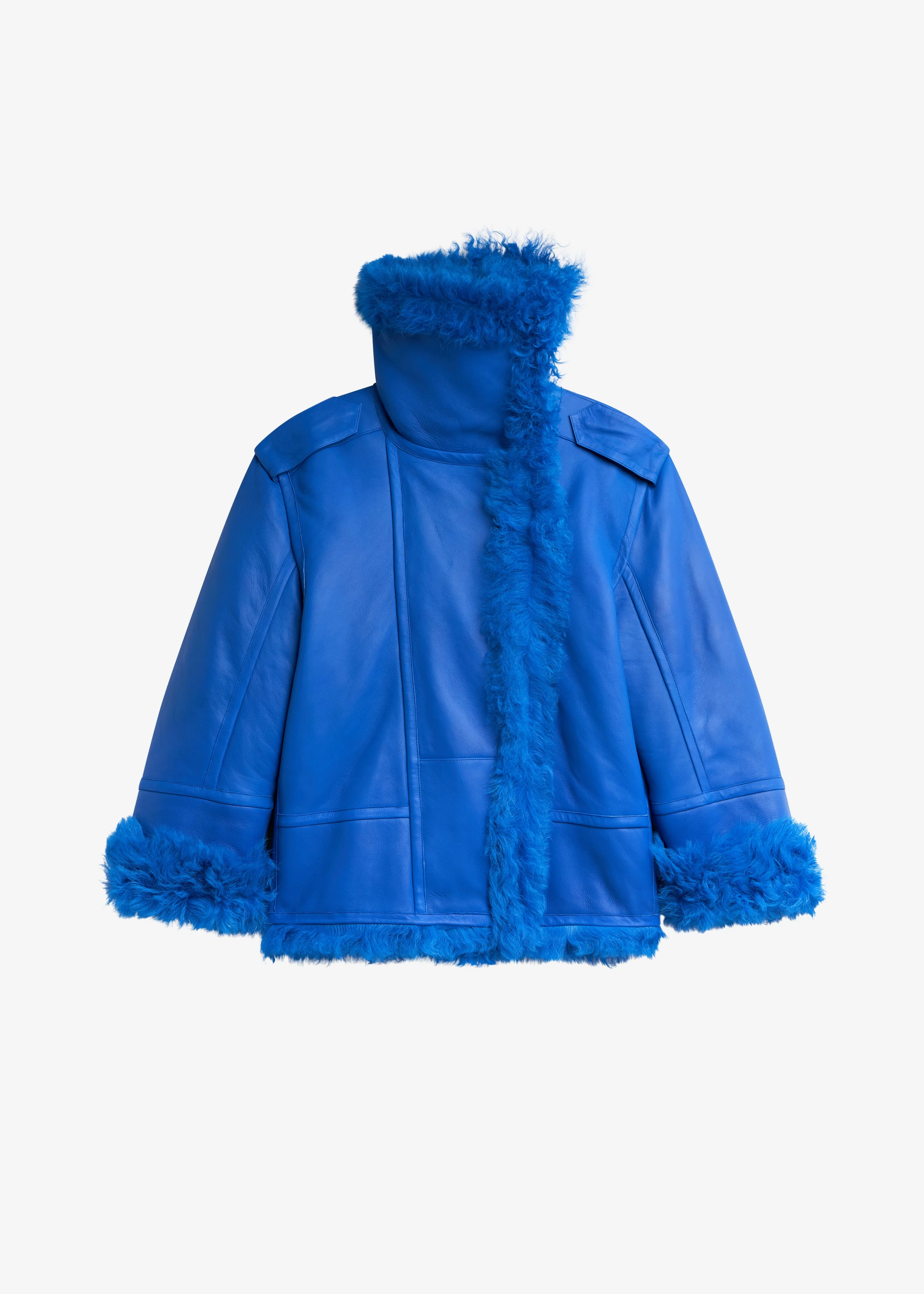 Viola Funnel Neck Jacket - Cobalt - 1