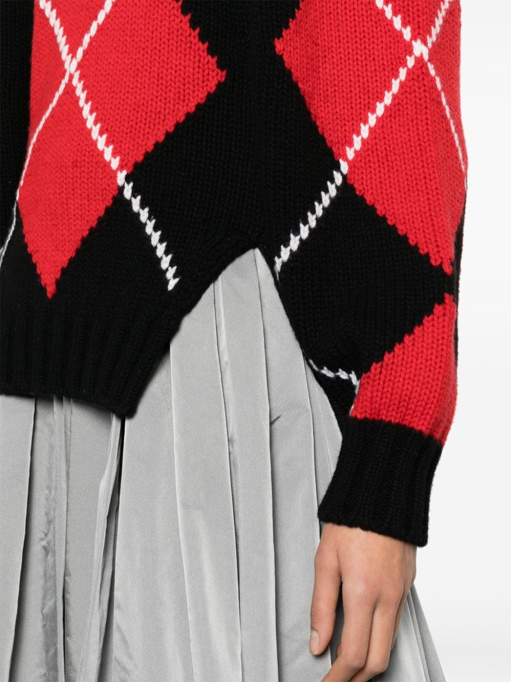 argyle-patterned wool jumper - 5