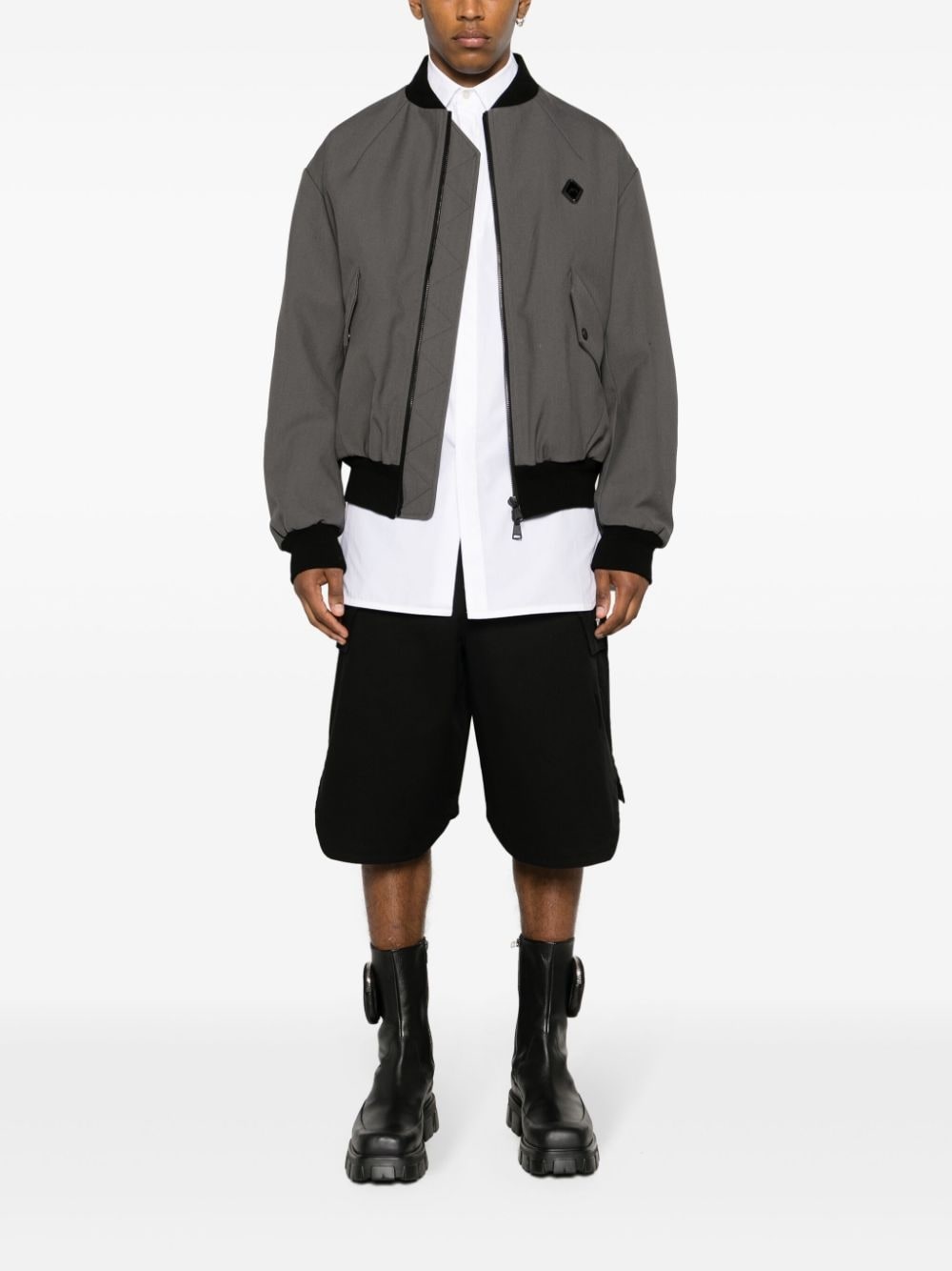 panelled cotton bomber jacket - 2