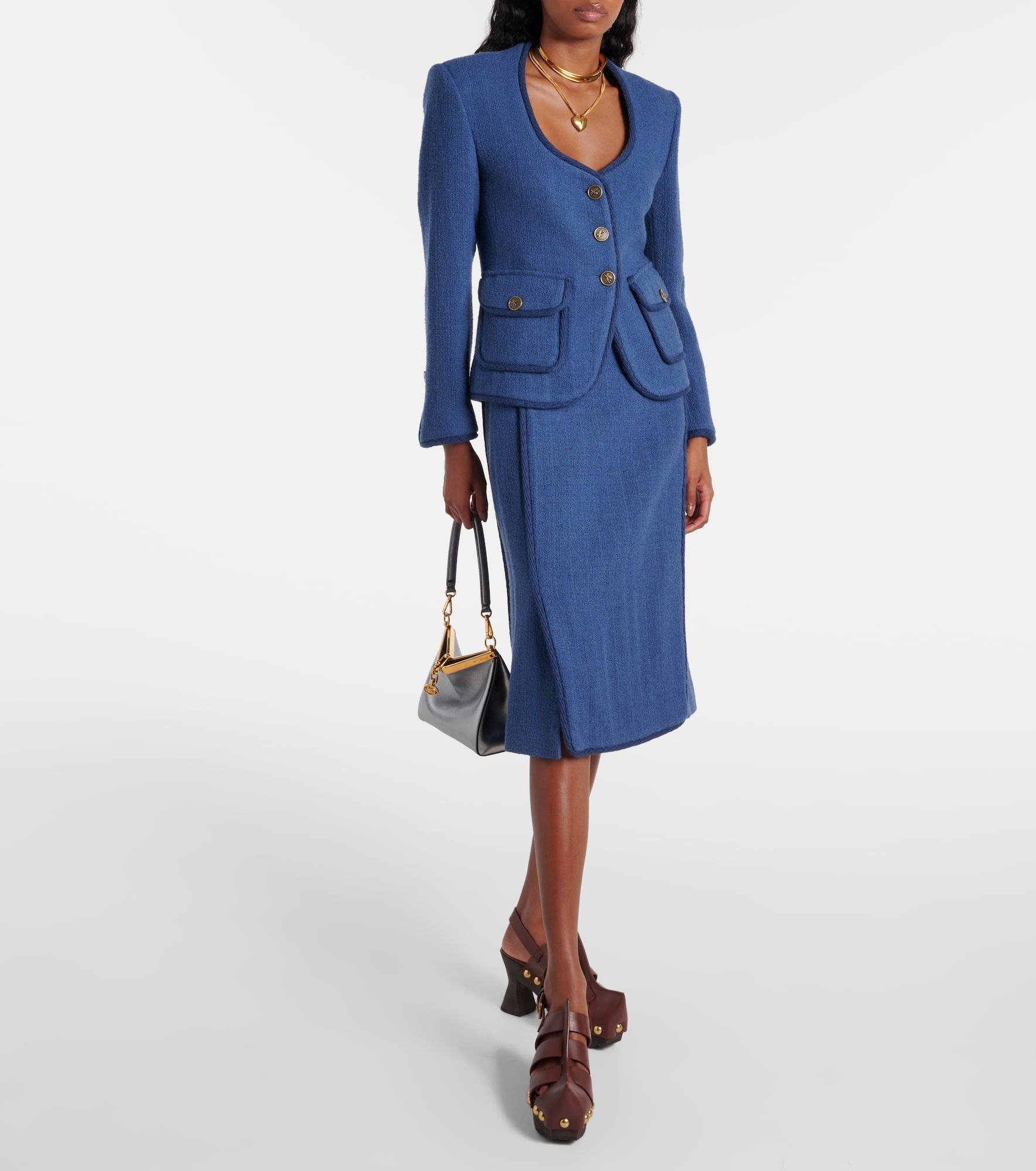Wool-blend pencil skirt - 2