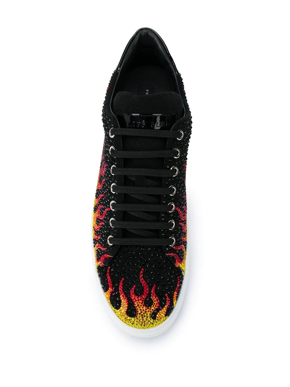 crystal flame-print sneakers - 4