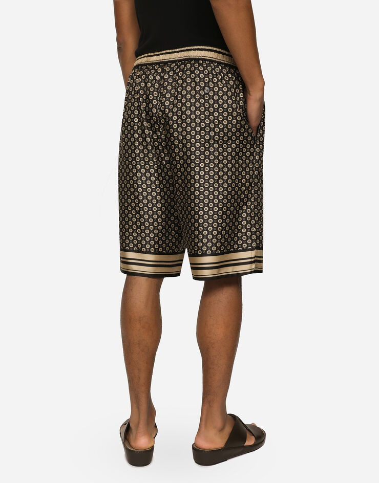 Silk twill jogging shorts with DG logo print - 4