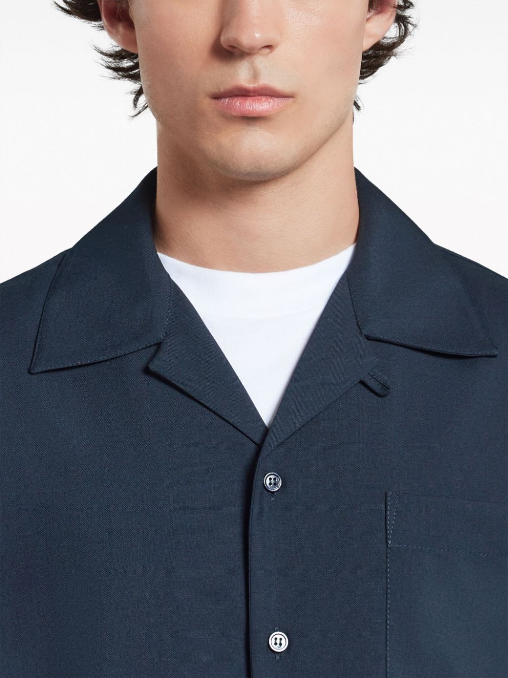 camp-collar virgin wool shirt - 5