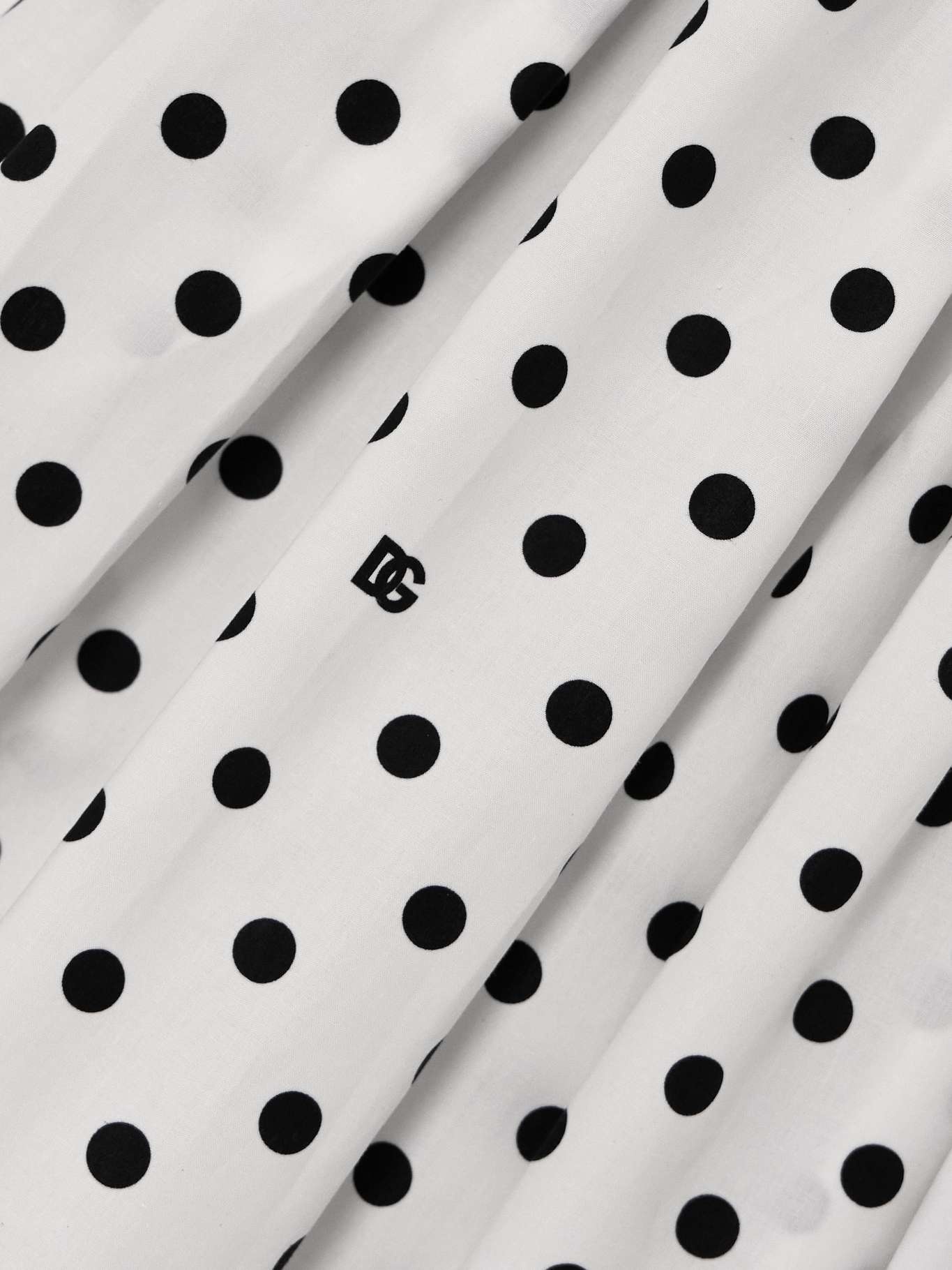 Pleated polka-dot cotton-poplin midi dress - 4