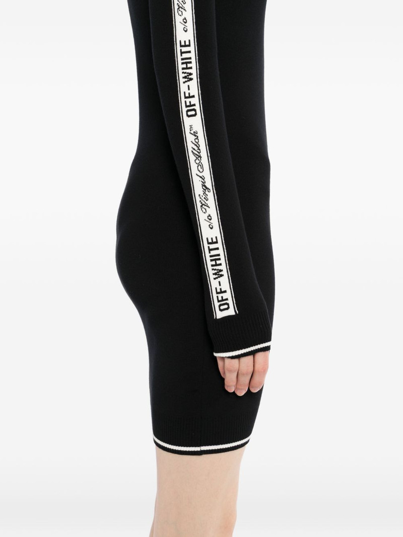 logo tape long-sleeved dress 5