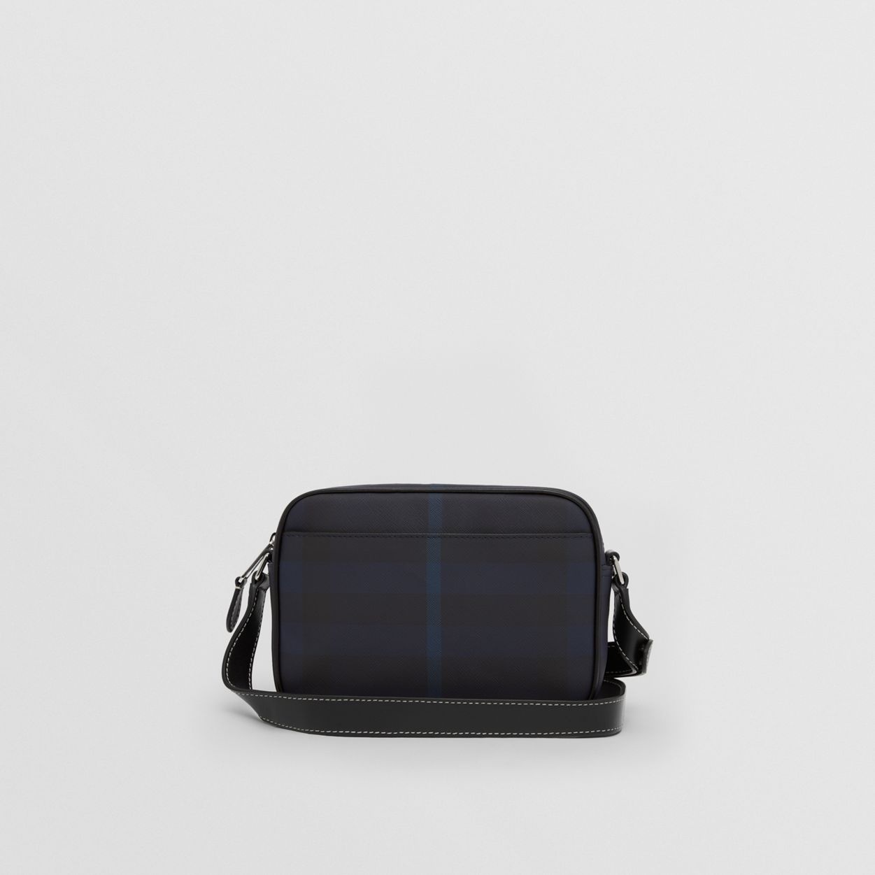 Exaggerated Check and Leather Crossbody Bag - 8