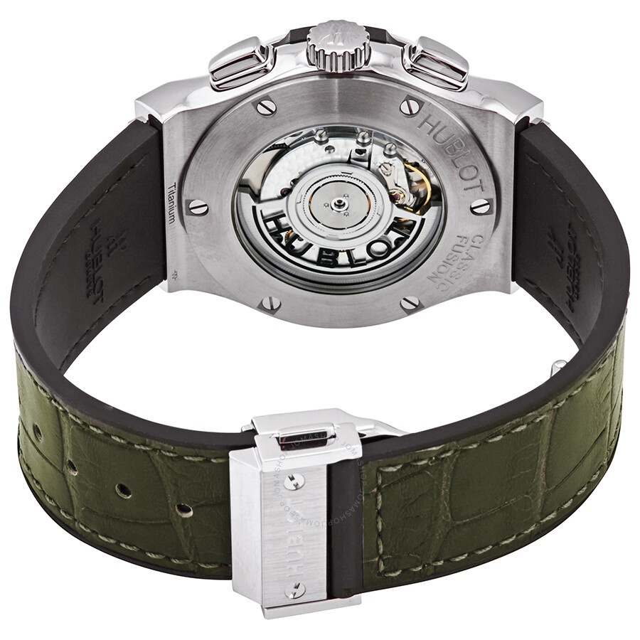 Pre-owned Hublot Classic Fusion Chronograph Satin-finished Green Sunray Dial Men's Watch 541.NX.8970 - 3