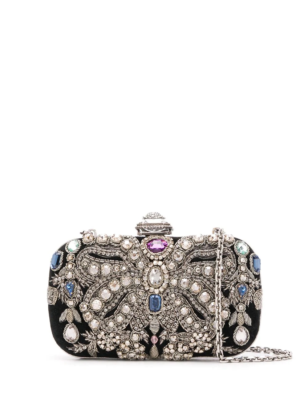 crystal-embellished clutch - 1