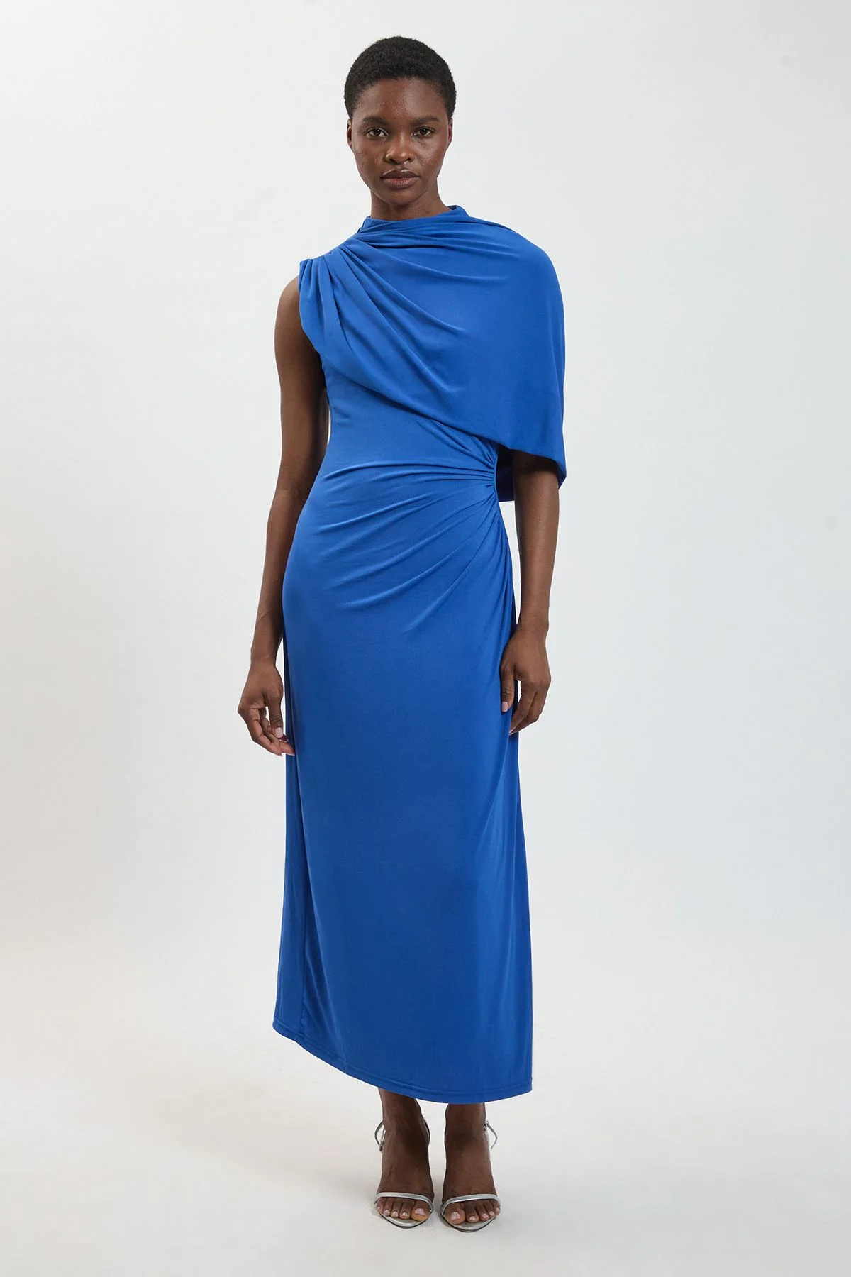 Jersey Crepe Draped Detail Maxi Dress - 1